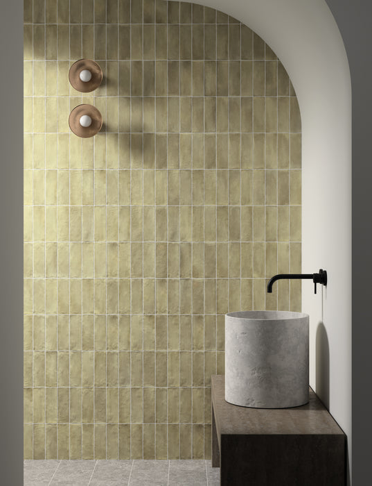 Sabbia Weald Green 65x200mm Matt Wall Tile (0.5m2 box)