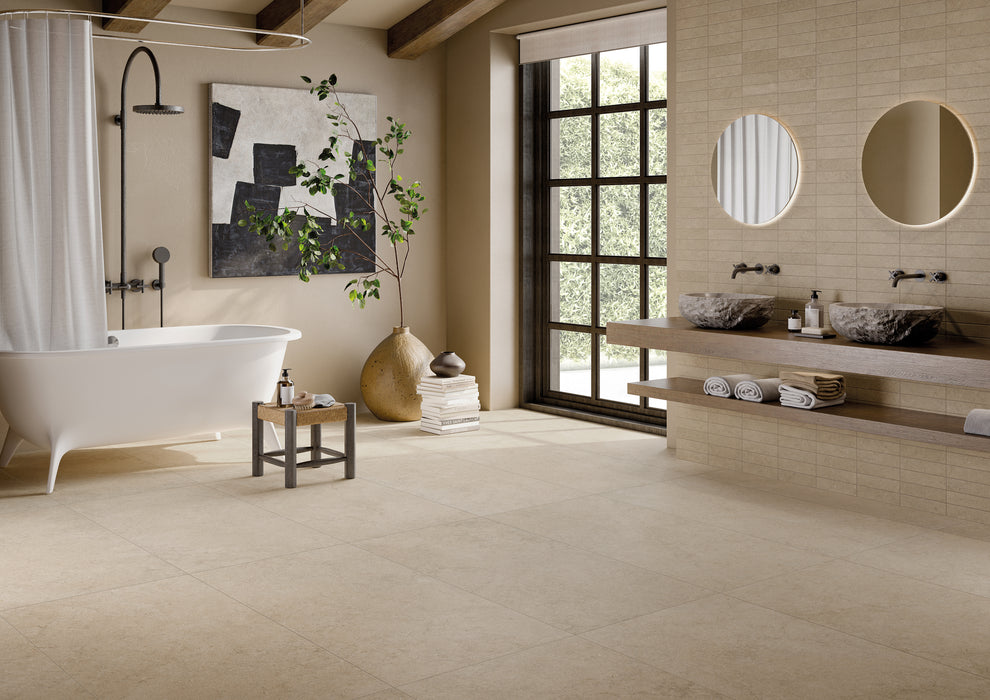 Lutezia Beige Brick 48x200mm Matt Floor/Wall Tile(0.48m2 box)