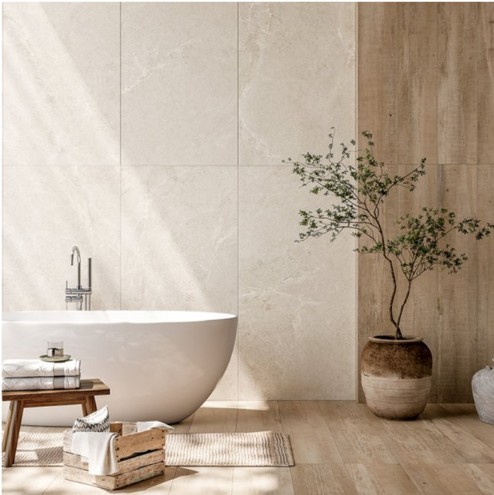 Anthem Crema Matt 600x1200mm Matt Floor/Wall Tile (1.44m2 box)