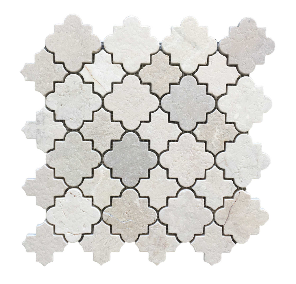 Crema Marfil Tumbled Mosaic 310x310 Sheet Size (1m2 box /11 sheets)