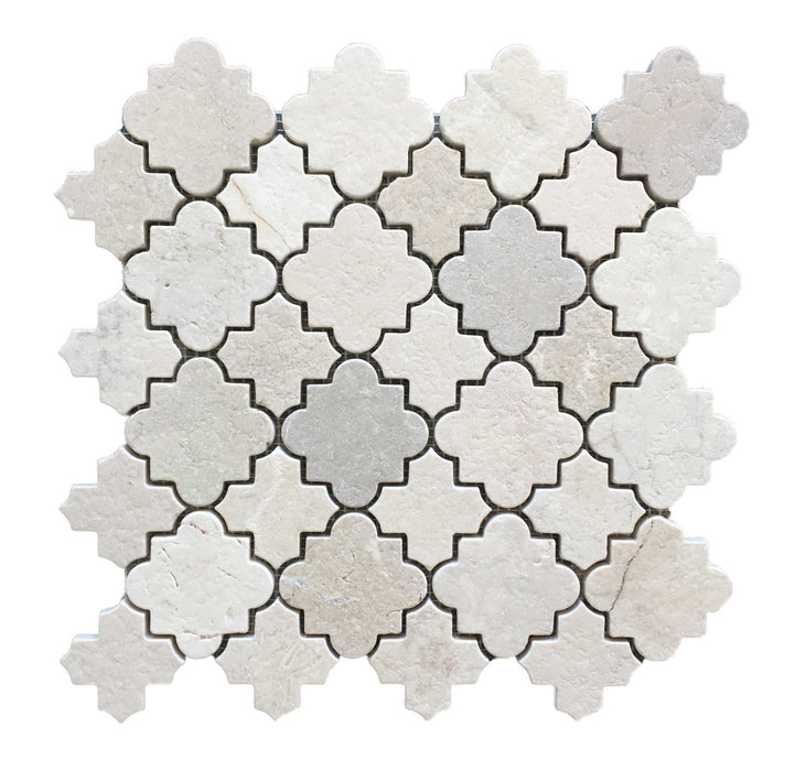 Crema Marfil Tumbled Mosaic 310x310 Sheet (Sold per sheet)