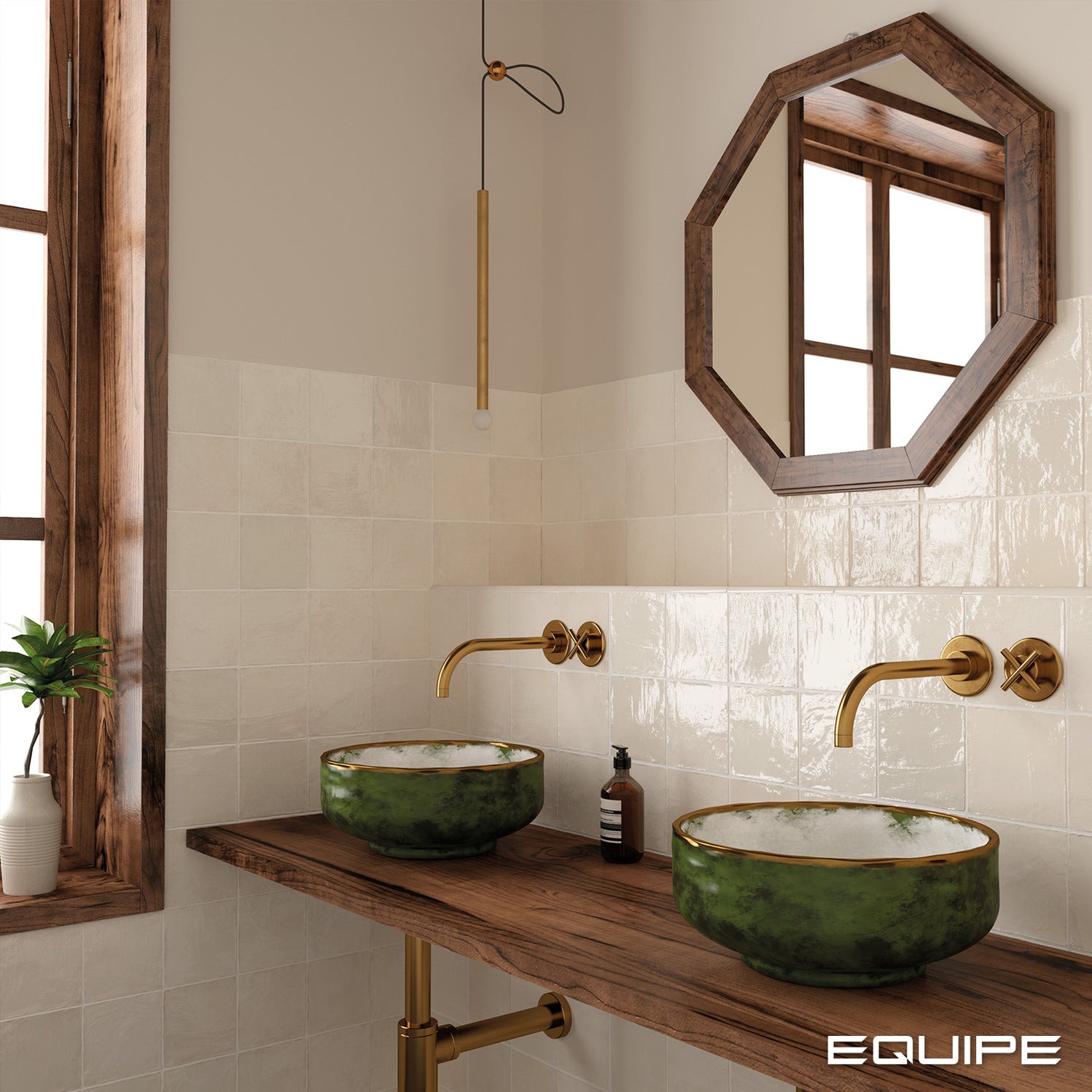 La Riviera Wheat Gloss Wall Tile 132x132mm (1.00m2 box) — Jules Baxter