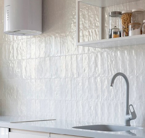 Mallorca White 65x200mm Pearl Wall Tile (0.5m2 box)