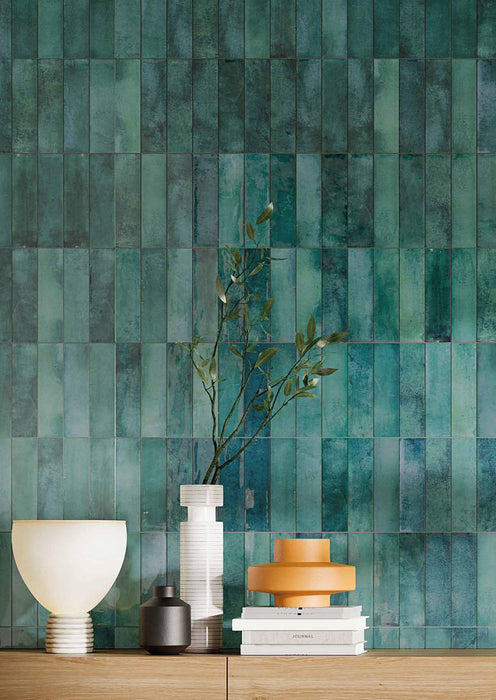 Desert Seawater 60x250mm Gloss Wall Tile (0.48m2 per box)