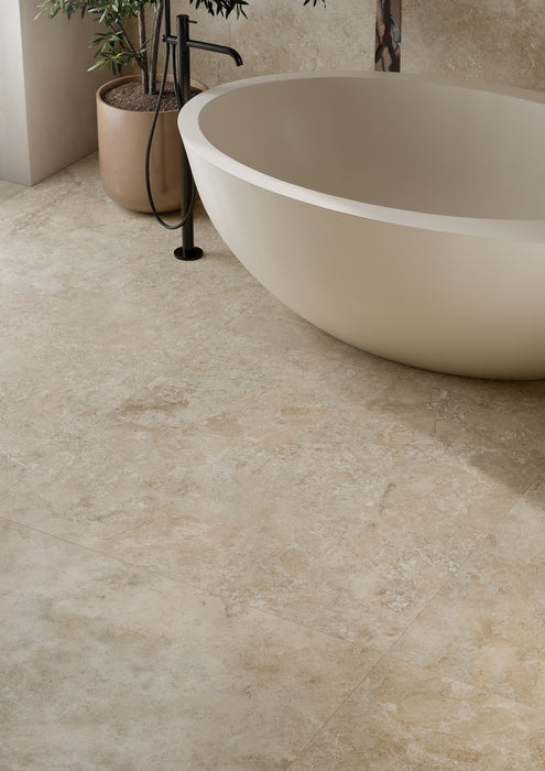 Lithoteke Travertino Noce Matt 600x1200mm Floor/Wall Tile (1.44m2 per box)