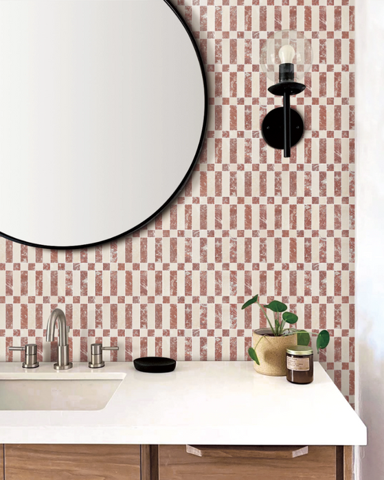 Stripes and Checks Marble Mosaic (.41m2 box)