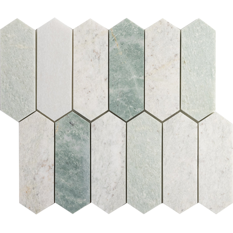 Orient Green Picket 292x286 Honed Mosaic Floor/Wall Tile (0.40m2 box)