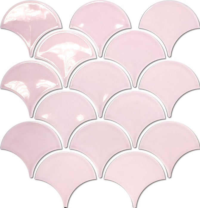 Orient Fan Pale Pink Concave Gloss 259x273mm (.63m2 per box)