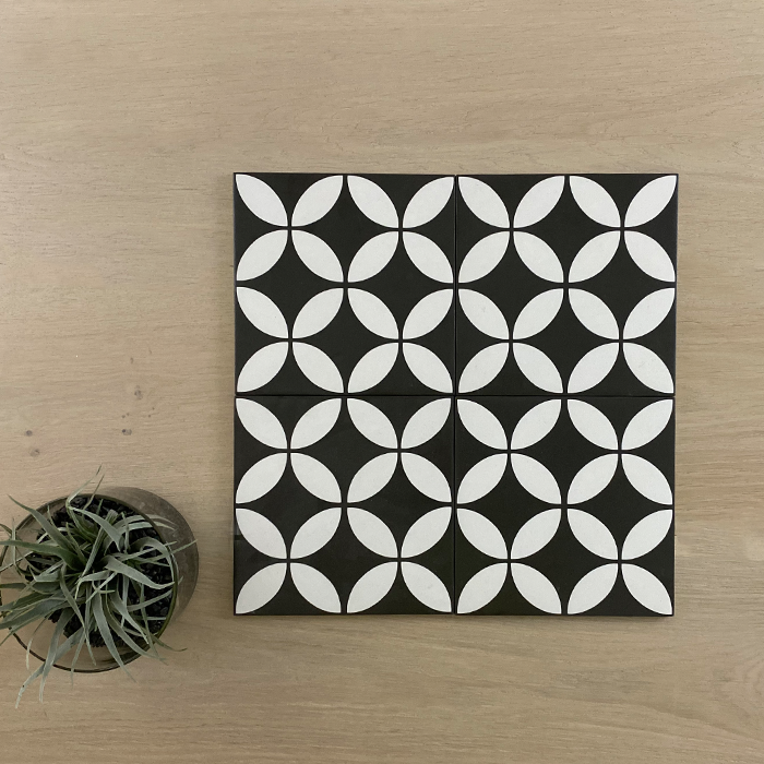 Eclectica Star Black 200x200mm Matt Floor Tile (1m2 box)
