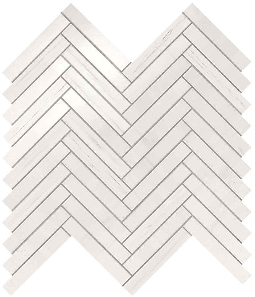 Marvel Stone Bianco Dolomite Herringbone 305x300mm Wall Tile (0.54m2 box)