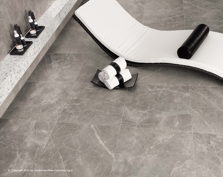 Marvel Pro Grey Fleury 600x600mm Satin Finish Floor Tile (1.08m2 box)