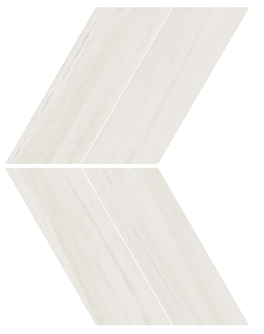 Marvel Stone Bianco Dolomite Chevron 225x229mm Polished Finish Floor Tile (0.31m2 box)