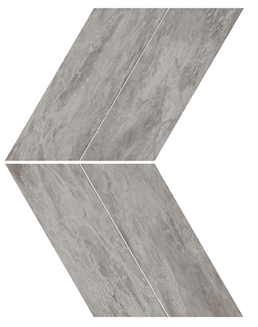 Marvel Stone Bardiglio Grey Chevron 225x229mm Polished Finish Floor Tile (0.31m2 box)
