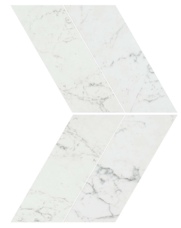 Marvel Stone Carrara Pure Chevron 225x229mm Polished Finish Floor Tile (0.31m2 box)