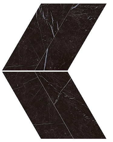 Marvel Stone Nero Marquina Chevron 225x229mm Polished Finish Floor Tile (0.31m2 box)