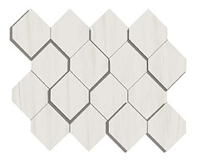 Marvel Stone Bianco Dolomite Mosaic Esagono 282x353mm 3D Finish Wall Tile (0.6m2 box)