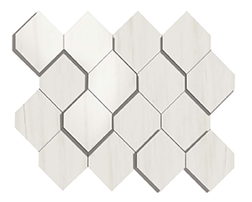 Marvel Stone Bianco Dolomite Mosaic Esagono 282x353mm 3D Finish Wall Tile (0.6m2 box)