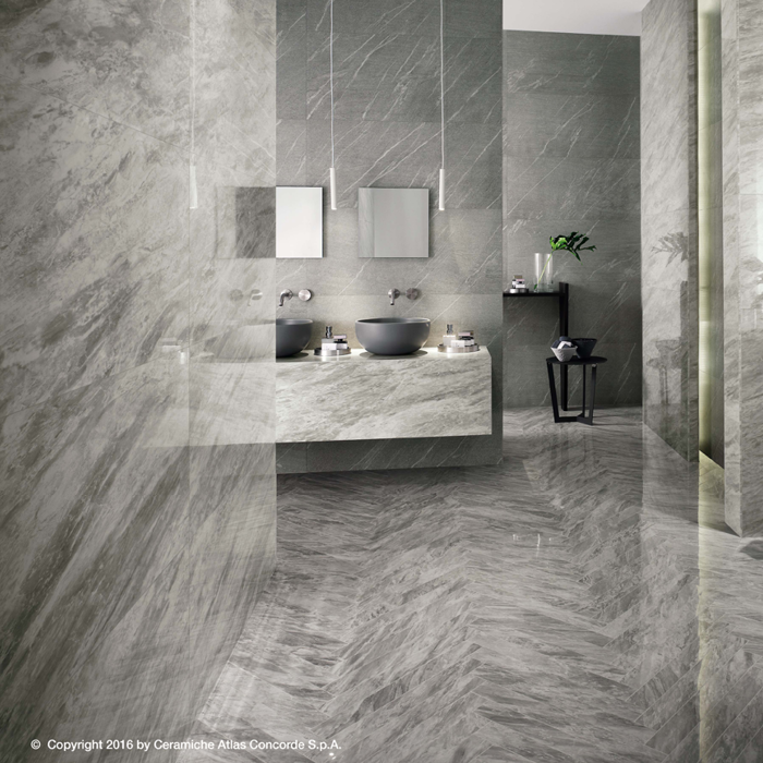 Marvel Stone Bardiglio Grey 450x900mm Polished Finish Floor Tile (1.215m2 box)