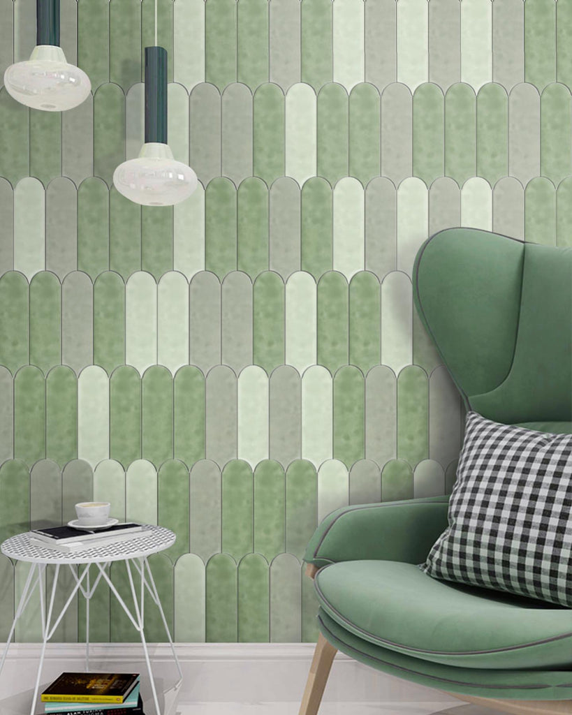 Quill Green Gloss 90x300mm Gloss Wall Tile (1m2 box)