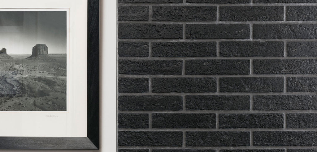 Manhattan Black Brick 60x250mm Textured Finish Floor/Wall Tile (0.58m2 box)