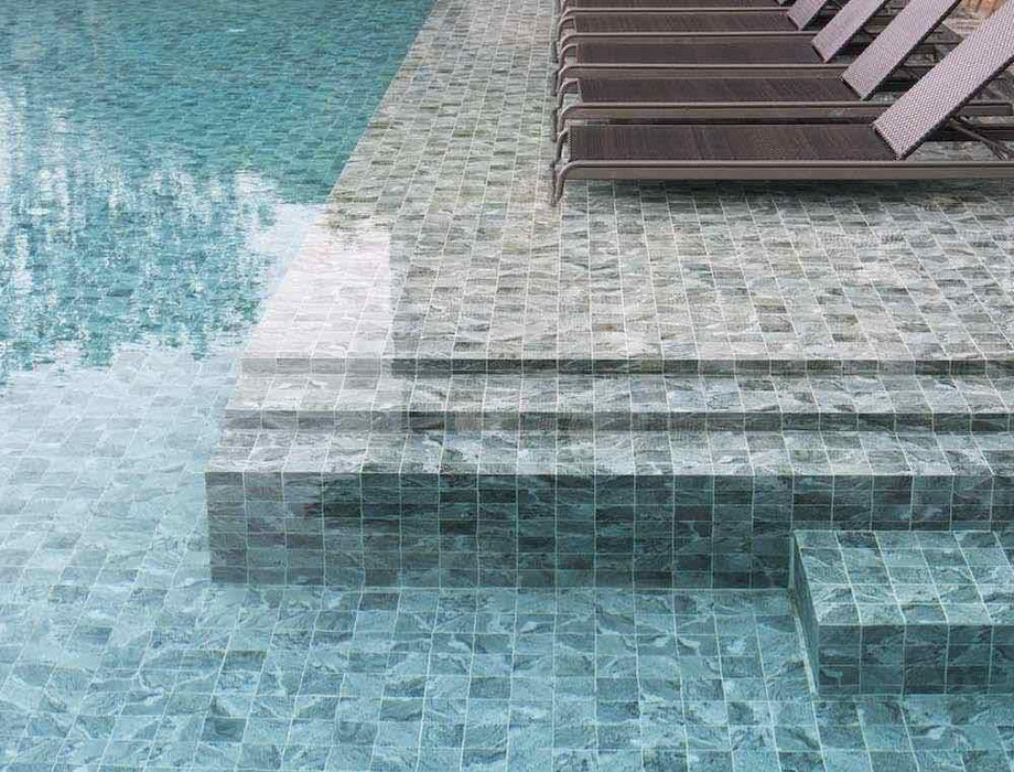Hammered Grey 97x97mm (297x297mm sheet size) Grip Finish Floor/Wall/Pool Tile (0.929m2 box)