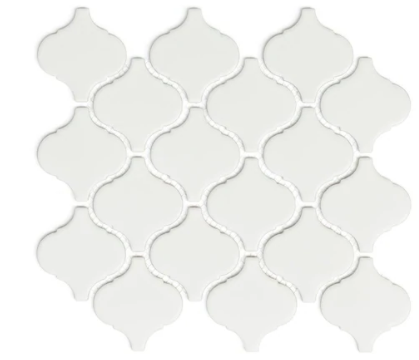 Lily Lantern White 240x275mm (sheet size) Matt Mosaic Wall/Floor Tile (box containing 15 sheets or 0.99m2)