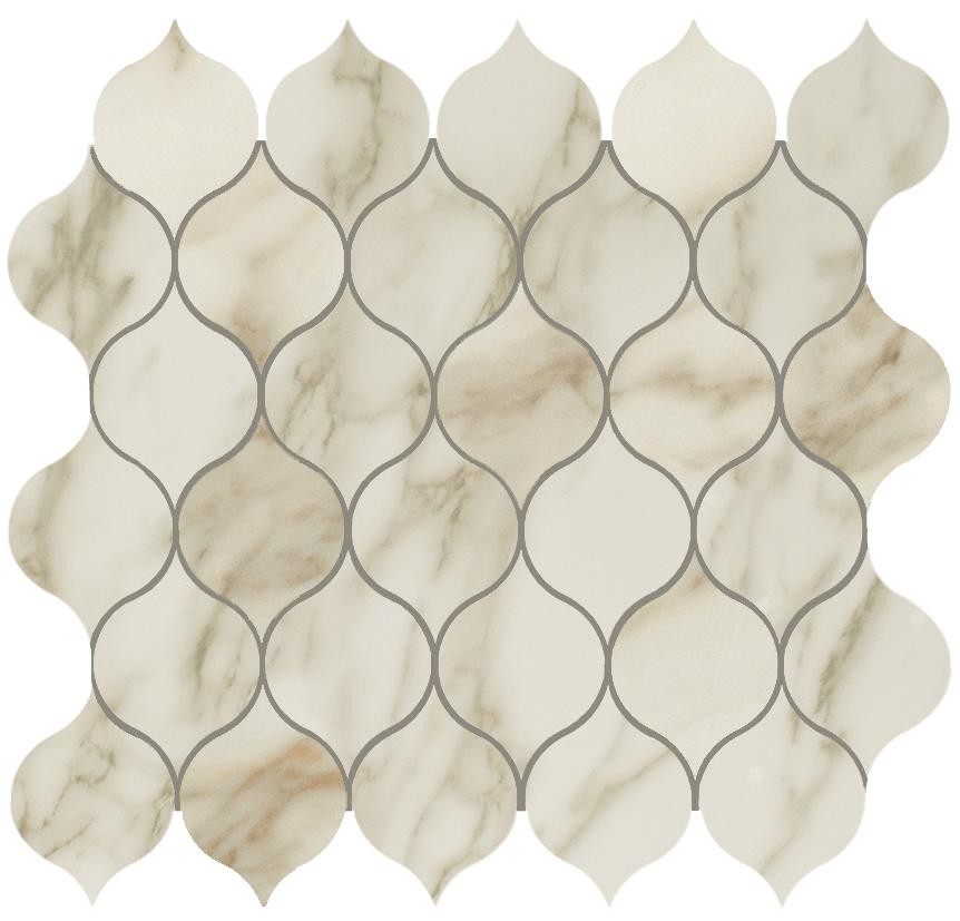Marvel Royal Calacatta Drop Mosaic 272x297mm sheet White Body Wall Tile (0.48m2 box)
