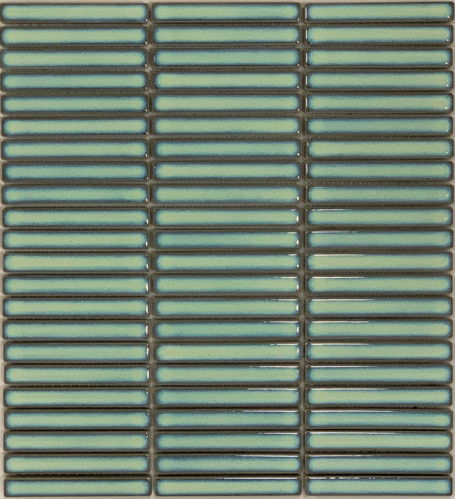 Neo Light Green Gloss Finger Mosaic Wall Tile 282x308mm sheet Wall Tile (0.955m2 box)