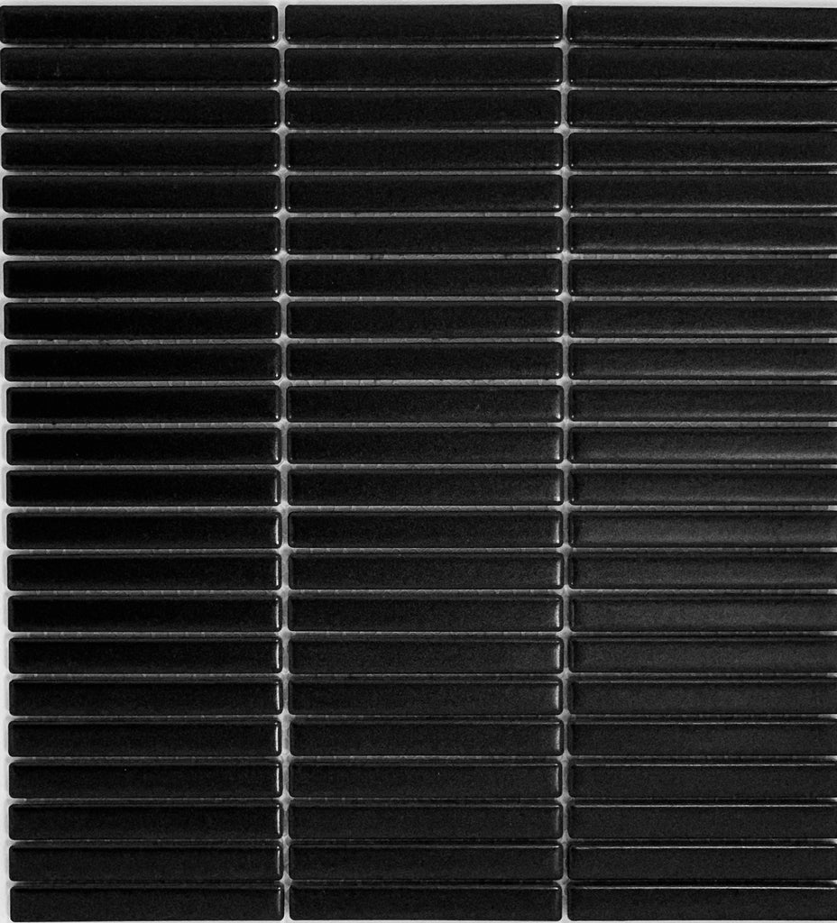 Neo Black Matt Finger Mosaic Wall Tile 282x308mm sheet Wall Tile (0.955m2 box)