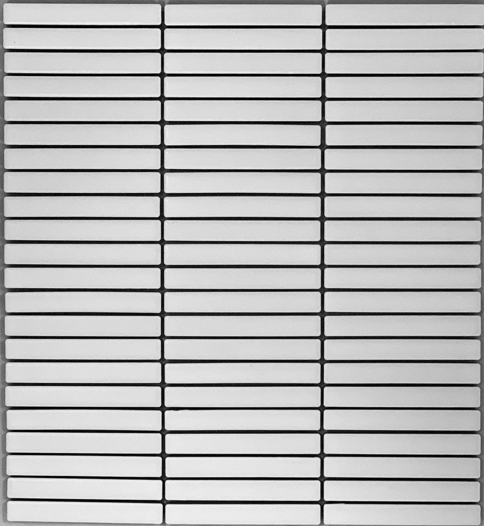 Neo White Gloss Finger Mosaic Wall Tile 282x308mm sheet Wall Tile (0.955m2 box)