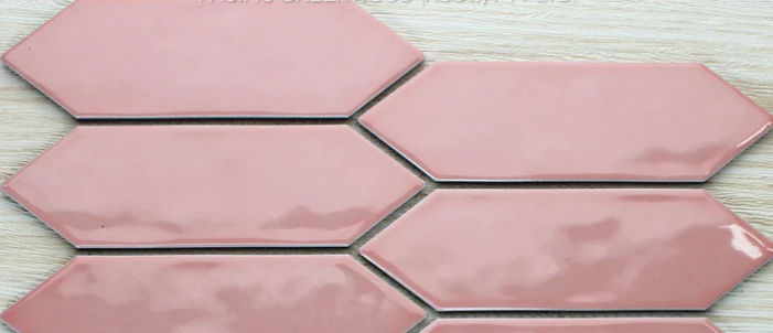 Picket Salmon Pink 292x324mm Gloss Ripple Surface Wall Tile (0.948m2 box)