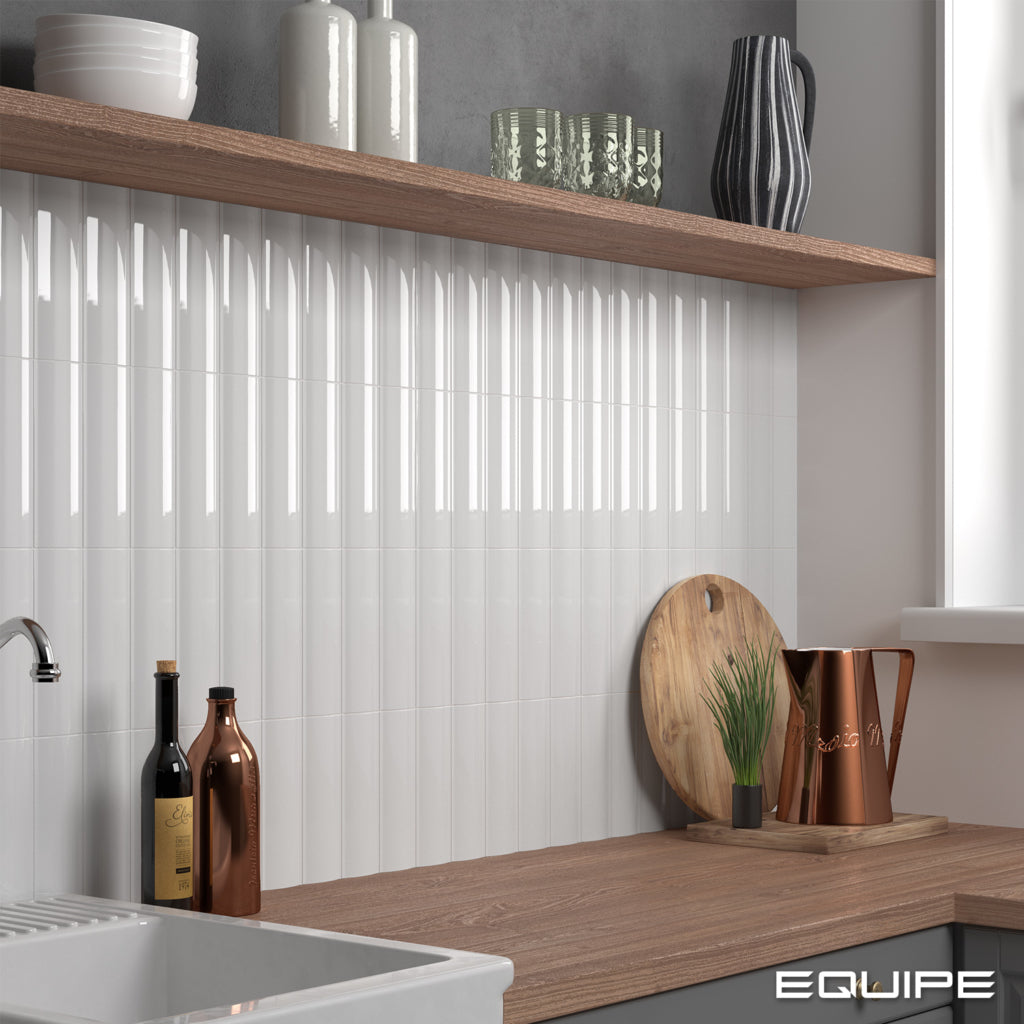 Vibe 'In' Gesso White Gloss 65x200mm Wall Tile (0.42m2 box) - $82.95m2