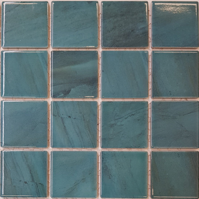 Laguna Green 57.8x57.8mm (sheet size 303x303mm) Gloss Pool Mosaic (2.787m2 box)